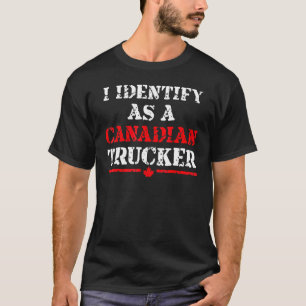 Camiseta Eu Identifico Como Um Caminhoneiro Canadense Engra