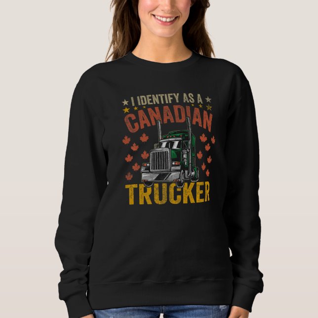 Camiseta Eu Identifico Como Um Caminhoneiro Canadense Suppo (Frente)