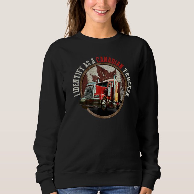 Camiseta Eu Identifico Como Um Caminhoneiro Canadense Suppo (Frente)
