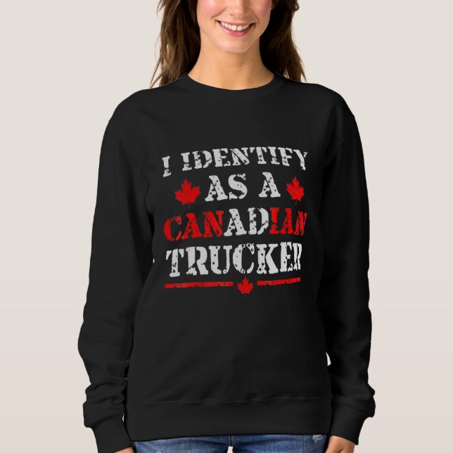 Camiseta Eu Identifico Como Um Caminhoneiro Canadense Suppo (Frente)