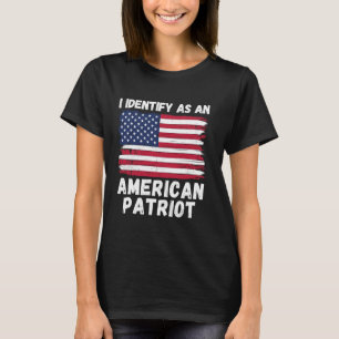 Camiseta Eu identifico-me como um Patriota Americano, 4 de