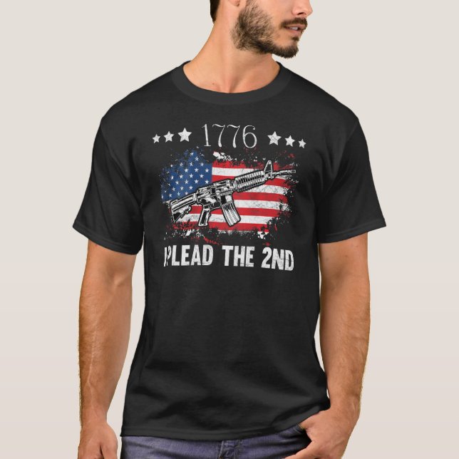 Camiseta Eu Invoco a 2ª Emenda Pro-Arma Fuzil Ar-15 Amer (Frente)