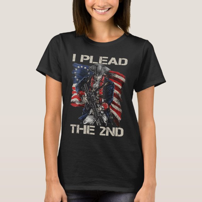 Camiseta Eu Invoco a 2ª Emenda Soldado EUA Pró-Rig de Arma (Frente)