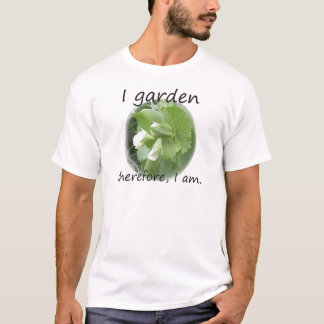 Camiseta Eu jardino conseqüentemente mim sou com flor da