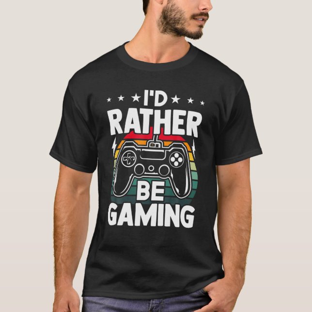 Camiseta Eu jogaria jogos de vídeo com Preferencialmente (Frente)