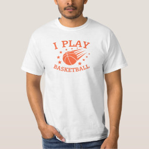 Camiseta Eu jogo Basquete. Jogador de esportes