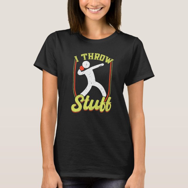 Camiseta Eu Jogo Coisas Jogando Disco E Atirando Atleta (Frente)