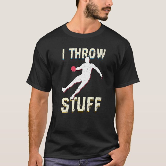 Camiseta Eu Jogo Coisas Jogando Disco E Atirando Atleta (Frente)