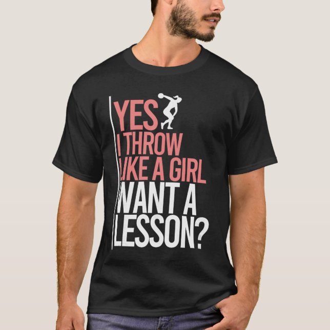 Camiseta Eu Jogo Como Uma Menina Disco de Lançamento de Dis (Frente)