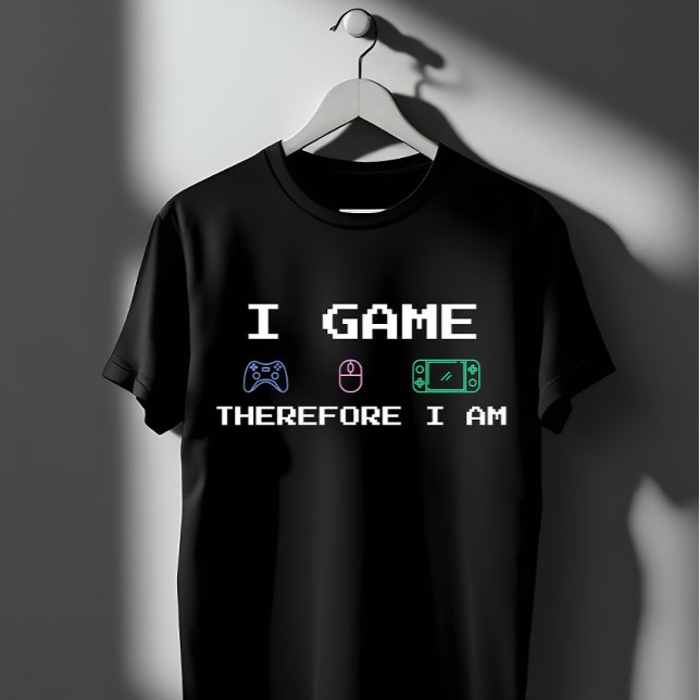Camiseta Eu Jogo, Logo Sou um Gamer de Pixel Art (Criador carregado)