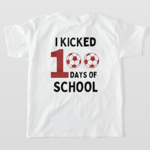 Camiseta Eu Joguei 100 Dias De Futebol Na Escola, frente e 