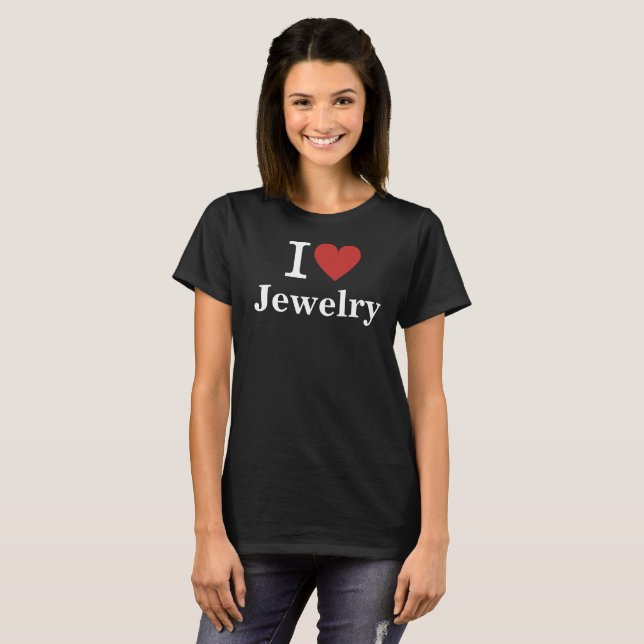 Camiseta Eu ❤️ Joias para Empregados CLIENTES Mulheres (Frente Completa)