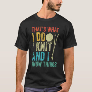 Camiseta Eu Knit Yarn Kniiter Crochet Vintage tricotando a 