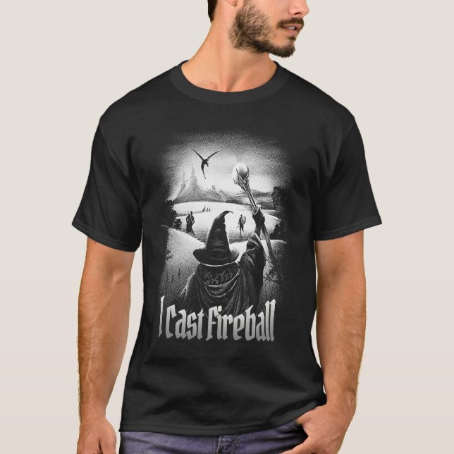 Camiseta Eu lanço Mesa de RPG de Classe de Feiticeiro Fanta (Frente)