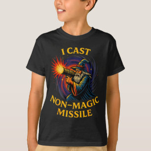 Camiseta Eu Lanço Míssil Não Mágico Paródia de Feiticeiro M
