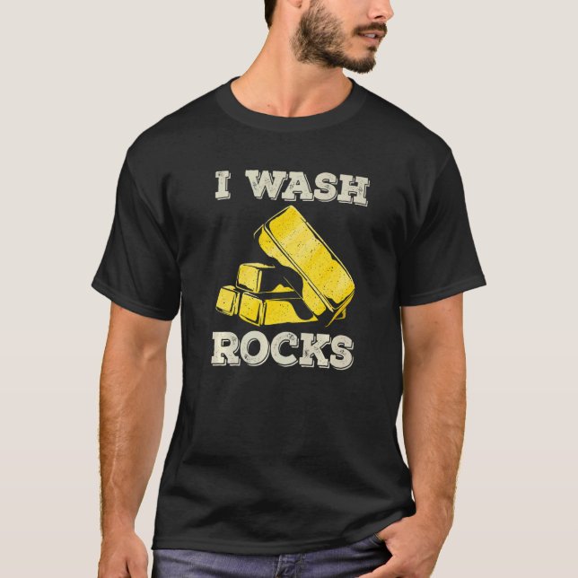 Camiseta Eu Lave Rochas Douradas Panning Miner Panner Doura (Frente)