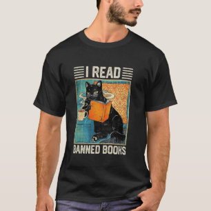 Camiseta Eu Leio Livros Proibidos Gato Preto Engraçado Leit