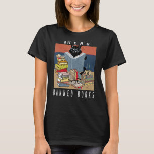 Camiseta Eu Leio Livros Proibidos Leitor de Gato Preto Livr