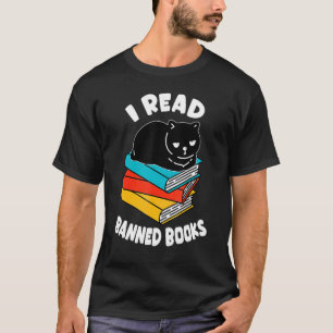 Camiseta Eu Leio Livros Proibidos  Leitor de Gato Preto Min