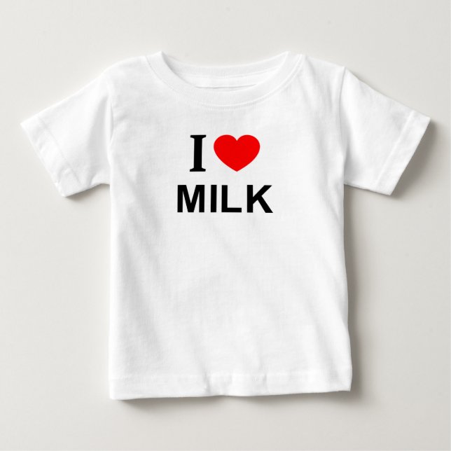 Camiseta Eu ❤️ LEITE Eu AMO LEITE Eu AMO LEITE (Frente)