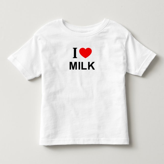 Camiseta Eu ❤️ LEITE Eu AMO LEITE Eu AMO LEITE (Frente)