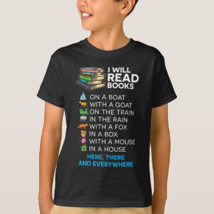 Camiseta Eu lerei livros em um barco e na leitura em toda