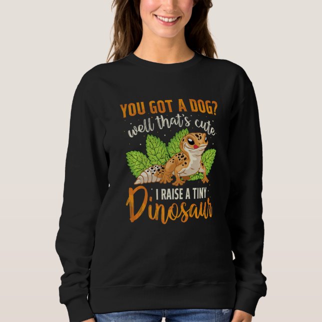 Camiseta Eu Levanto Pequeno Dinossauro Leopard Gecko Pet Re (Frente)