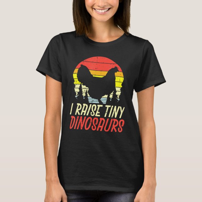 Camiseta Eu Levanto Pequenos Dinossauros Frango Fazenda Ret (Frente)