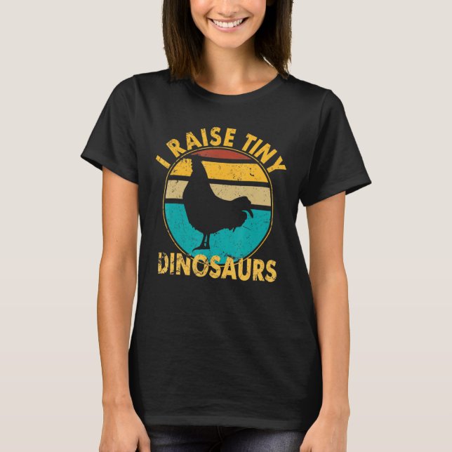 Camiseta Eu Levanto Pequenos Dinossauros Galinha Eu Levanto (Frente)