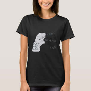 Camiseta Eu levanto, portanto, eu sou um ginásio de Filosof