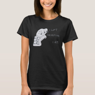 Camiseta Eu levanto, portanto, eu sou um ginásio de Filosof