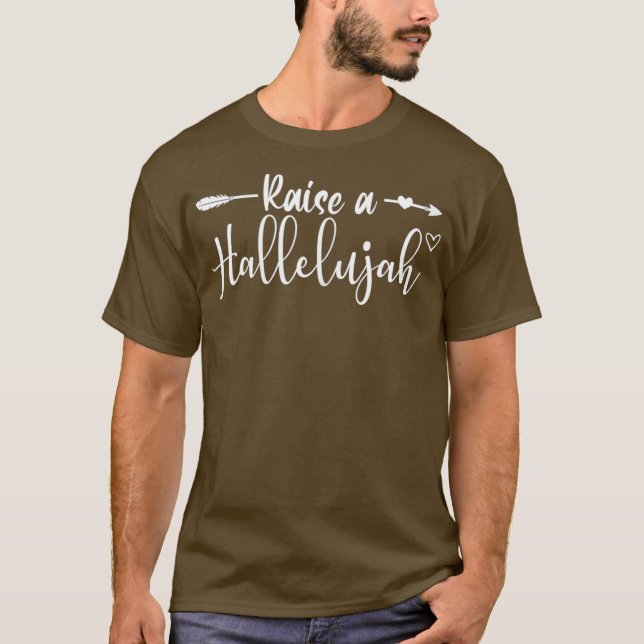 Camiseta Eu Levanto Um Aleluia Louvando O Senhor Amém (Frente)