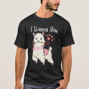 Camiseta Eu Lhama Você Xadrez Búfalo Vermelho Corações Vint