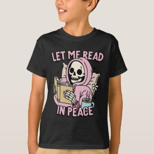 Camiseta Eu Li Em Paz, Engraçado Fantasma Lendo Halloween D