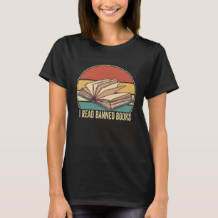 Camiseta Eu li livro banido, retrô, 2