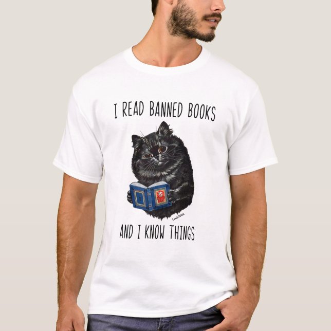 Camiseta Eu Li Livros Banidos E Eu Sei Coisas, Louis Wain (Frente)