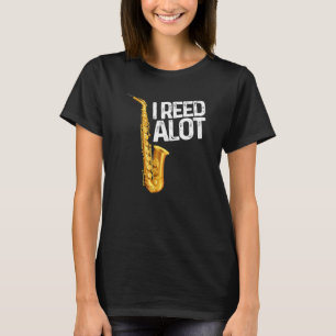 Camiseta Eu Li Muito Humor Musical Saxofone