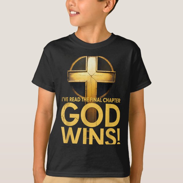 Camiseta Eu Li O Capítulo Final Deus Vence Cruz Cristã (Frente)