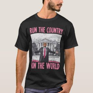 Camiseta Eu Lidero O País E O Mundo Engraçado Trump 1
