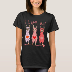 Camiseta Eu Llama Você Cute Dia dos Namorados Alpaca Garota