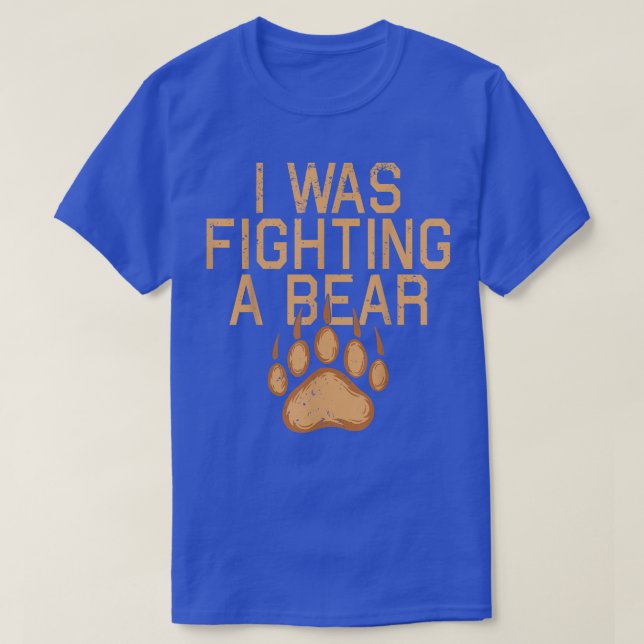 Camiseta Eu lutava contra um urso quebrado, urso para homen (Frente do Design)