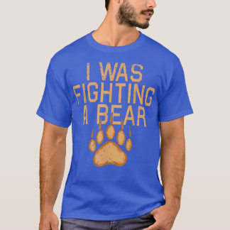 Camiseta Eu lutava contra um urso quebrado, urso para homen