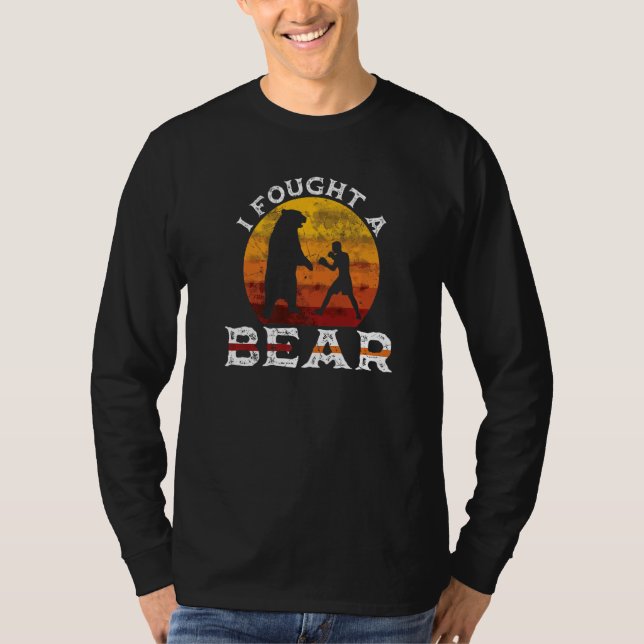 Camiseta Eu Lutei Com Uma Mulher Ursa Selvagem De Urso 6 (Frente)