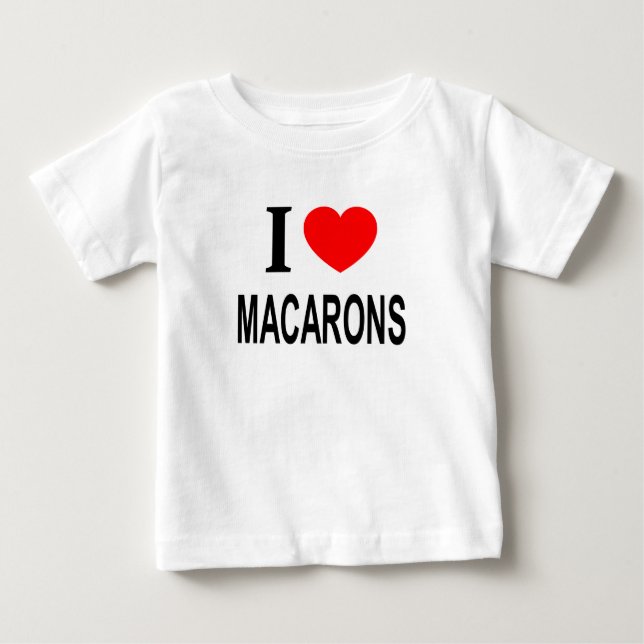 Camiseta Eu ❤️ MACARONS Eu AMO MACARONS Eu ADORO MACARONS (Frente)