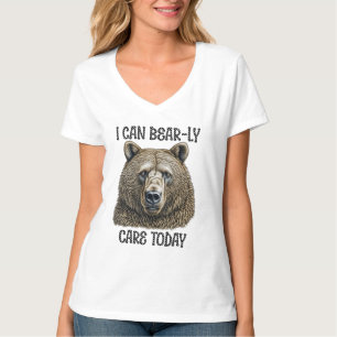 Camiseta Eu Mal Posso Me Importar Hoje   Urso Sarcástico Tr