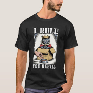 Camiseta Eu Mando Você Recarregar Tigela De Comida De Gato