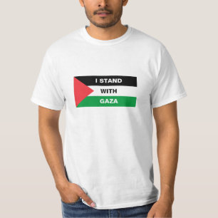 Camiseta Eu mantenho-me junto com Gaza, a bandeira da Pales