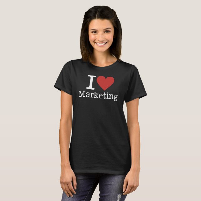 Camiseta Eu ❤️ Marketing de Amar para Funcionários PERSONAL (Frente Completa)