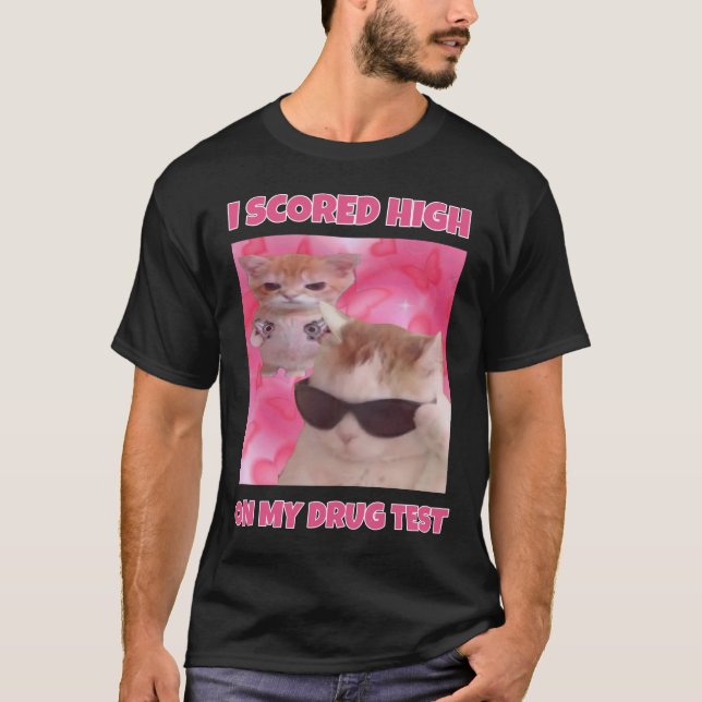 Camiseta EU MARQUEI meme de gato alto (Frente)