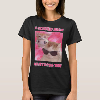 Camiseta Eu marquei mulheres meme de gato alto